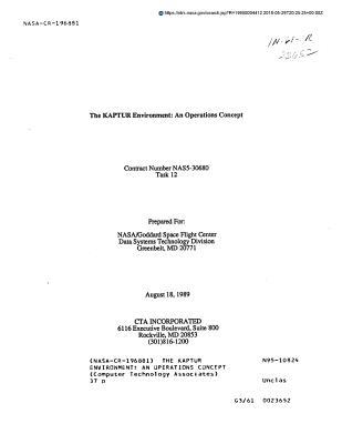 [d77bd] *R.e.a.d! The Kaptur Environment: An Operations Concept - National Aeronautics and Space Administration !PDF^